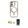 MARSİLYAN™- iPhone 11 Kılıf Yadigar Klasik Özel Seri - Şeffaf 360 Full Body Arka Koruyucu + Rainbow Kamera Lens Koruma Cam - KI