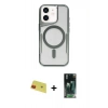 MARSİLYAN™- iPhone 11 Kılıf Yadigar Klasik Özel Seri - Şeffaf 360 Full Body Arka Koruyucu + Rainbow Kamera Lens Koruma Cam - KI