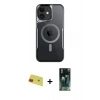 MARSİLYAN™- iPhone 11 Kılıf Yadigar Klasik Özel Seri - Şeffaf 360 Full Body Arka Koruyucu + Rainbow Kamera Lens Koruma Cam - KI