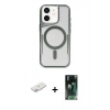 MARSİLYAN™- iPhone 11 Kılıf Yadigar Klasik Özel Seri - Şeffaf 360 Full Body Arka Koruyucu + Renkli Kamera Lens Koruma Cam - PE