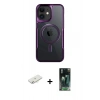 MARSİLYAN™- iPhone 11 Kılıf Yadigar Klasik Özel Seri - Şeffaf 360 Full Body Arka Koruyucu + Renkli Kamera Lens Koruma Cam - SI