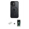 MARSİLYAN™- iPhone 11 Kılıf Yadigar Klasik Özel Seri - Şeffaf 360 Full Body Arka Koruyucu + Renkli Kamera Lens Koruma Cam - SI