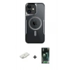 MARSİLYAN™- iPhone 11 Kılıf Yadigar Klasik Özel Seri - Şeffaf 360 Full Body Arka Koruyucu + Renkli Kamera Lens Koruma Cam - SI