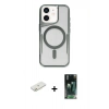 MARSİLYAN™- iPhone 11 Kılıf Yadigar Klasik Özel Seri - Şeffaf 360 Full Body Arka Koruyucu + Renkli Kamera Lens Koruma Cam - TU