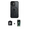 MARSİLYAN™- iPhone 11 Kılıf Yadigar Klasik Özel Seri - Şeffaf 360 Full Body Arka Koruyucu + Yeşil PVD Metal Kamera Lens