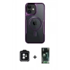 MARSİLYAN™- iPhone 11 Kılıf Yadigar Klasik Özel Seri - Şeffaf 360 Full Body Arka Koruyucu + Yeşil PVD Metal Kamera Lens