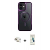 MARSİLYAN™- iPhone 11 Kılıf Yadigar Klasik Özel Seri - Şeffaf Pasifik Cam Ekran Koruyucu + Pers Alüminyum Kamera Lens - GD