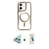 MARSİLYAN™- iPhone 11 Kılıf Yadigar Klasik Özel Seri - Şeffaf Pasifik Cam Ekran Koruyucu + Raze Metal Kamera Lens - MI