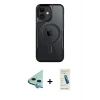MARSİLYAN™- iPhone 11 Kılıf Yadigar Klasik Özel Seri - Şeffaf Pasifik Cam Ekran Koruyucu + Raze Metal Kamera Lens - MI
