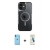 MARSİLYAN™- iPhone 11 Kılıf Yadigar Klasik Özel Seri - Şeffaf Pasifik Cam Ekran Koruyucu + Neon Fosforlu Kamera Lens - TU