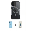 MARSİLYAN™- iPhone 11 Kılıf Yadigar Klasik Özel Seri - Şeffaf Pasifik Cam Ekran Koruyucu + Neon Fosforlu Kamera Lens - MI