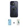 MARSİLYAN™- iPhone 11 Kılıf Yadigar Klasik Özel Seri - Şeffaf Pasifik Cam Ekran Koruyucu + Neon Fosforlu Kamera Lens - MI