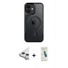 MARSİLYAN™- iPhone 11 Kılıf Yadigar Klasik Özel Seri - Şeffaf Pasifik Cam Ekran Koruyucu + Raze Metal Kamera Lens - GS