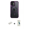 MARSİLYAN™- iPhone 11 Kılıf Yadigar Klasik Özel Seri - Şeffaf Pasifik Cam Ekran Koruyucu + Renkli Kamera Lens Koruma Cam - YL