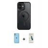 MARSİLYAN™- iPhone 11 Kılıf Yadigar Klasik Özel Seri - Şeffaf Pasifik Cam Ekran Koruyucu + Neon Fosforlu Kamera Lens - YL