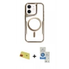 MARSİLYAN™- iPhone 11 Kılıf Yadigar Klasik Özel Seri - Şeffaf Royal Nano Ekran Koruyucu + Rainbow Kamera Lens Koruma Cam - KI