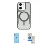 MARSİLYAN™- iPhone 11 Kılıf Yadigar Klasik Özel Seri - Şeffaf Royal Nano Ekran Koruyucu + Neon Fosforlu Kamera Lens - MI