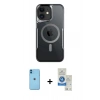 MARSİLYAN™- iPhone 11 Kılıf Yadigar Klasik Özel Seri - Şeffaf Royal Nano Ekran Koruyucu + Neon Fosforlu Kamera Lens - MI