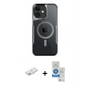 MARSİLYAN™- iPhone 11 Kılıf Yadigar Klasik Özel Seri - Şeffaf Royal Nano Ekran Koruyucu + Renkli Kamera Lens Koruma Cam - PE