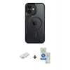 MARSİLYAN™- iPhone 11 Kılıf Yadigar Klasik Özel Seri - Şeffaf Royal Nano Ekran Koruyucu + Renkli Kamera Lens Koruma Cam - PE