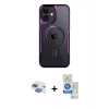 MARSİLYAN™- iPhone 11 Kılıf Yadigar Klasik Özel Seri - Şeffaf Royal Nano Ekran Koruyucu + Pers Alüminyum Kamera Lens - GI