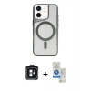 MARSİLYAN™- iPhone 11 Kılıf Yadigar Klasik Özel Seri - Şeffaf Royal Nano Ekran Koruyucu + PVD Metal Kamera Lens - MI