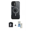 MARSİLYAN™- iPhone 11 Kılıf Yadigar Klasik Özel Seri - Şeffaf Royal Nano Ekran Koruyucu + PVD Metal Kamera Lens - MI