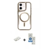 MARSİLYAN™- iPhone 11 Kılıf Yadigar Klasik Özel Seri - Şeffaf Royal Nano Ekran Koruyucu + Renkli Kamera Lens Koruma Cam - TU