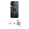 MARSİLYAN™- iPhone 11 Kılıf Yadigar Klasik Özel Seri - Şeffaf Royal Nano Ekran Koruyucu + Renkli Kamera Lens Koruma Cam - TU