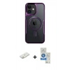 MARSİLYAN™- iPhone 11 Kılıf Yadigar Klasik Özel Seri - Şeffaf Royal Nano Ekran Koruyucu + Renkli Kamera Lens Koruma Cam - TU