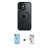 MARSİLYAN™- iPhone 11 Kılıf Yadigar Klasik Özel Seri - Şeffaf Uv Polymer Nano Ekran Koruyucu + Neon Fosforlu Kamera Lens - MI