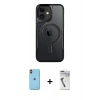 MARSİLYAN™- iPhone 11 Kılıf Yadigar Klasik Özel Seri - Şeffaf Uv Polymer Nano Ekran Koruyucu + Neon Fosforlu Kamera Lens - TU