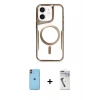 MARSİLYAN™- iPhone 11 Kılıf Yadigar Klasik Özel Seri - Şeffaf Uv Polymer Nano Ekran Koruyucu + Neon Fosforlu Kamera Lens - TU