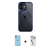 MARSİLYAN™- iPhone 11 Kılıf Yadigar Klasik Özel Seri - Şeffaf Uv Polymer Nano Ekran Koruyucu + Neon Fosforlu Kamera Lens - TU