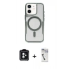 MARSİLYAN™- iPhone 11 Kılıf Yadigar Klasik Özel Seri - Şeffaf Uv Polymer Nano Ekran Koruyucu + PVD Metal Kamera Lens - YL