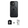 MARSİLYAN™- iPhone 11 Kılıf Yadigar Klasik Özel Seri - Şeffaf Uv Polymer Nano Ekran Koruyucu + PVD Metal Kamera Lens - TU