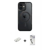 MARSİLYAN™- iPhone 11 Kılıf Yadigar Klasik Özel Seri - Şeffaf Uv Polymer Nano Ekran Koruyucu + Renkli Kamera Lens Koruma Cam - SI