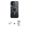 MARSİLYAN™- iPhone 11 Kılıf Yadigar Klasik Özel Seri - Şeffaf Uv Polymer Nano Ekran Koruyucu + Renkli Kamera Lens Koruma Cam - SI