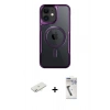 MARSİLYAN™- iPhone 11 Kılıf Yadigar Klasik Özel Seri - Şeffaf Uv Polymer Nano Ekran Koruyucu + Renkli Kamera Lens Koruma Cam - SI