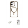 MARSİLYAN™- iPhone 11 Kılıf Yadigar Klasik Özel Seri - Şeffaf Uv Polymer Nano Ekran Koruyucu + Renkli Kamera Lens Koruma Cam - SI