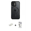 MARSİLYAN™- iPhone 11 Kılıf Yadigar Klasik Özel Seri - Şeffaf Uv Polymer Nano Ekran Koruyucu + Renkli Kamera Lens Koruma Cam - SI