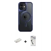 MARSİLYAN™- iPhone 11 Kılıf Yadigar Klasik Özel Seri - Şeffaf Uv Polymer Nano Ekran Koruyucu + Yeşil Renkli Kamera Lens Koruma Cam
