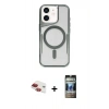 MARSİLYAN™- iPhone 11 Kılıf Yadigar Klasik Özel Seri - Siyah 34D Hayalet Izgaralı Cam + Pers Alüminyum Kamera Lens - KI