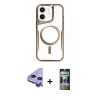 MARSİLYAN™- iPhone 11 Kılıf Yadigar Klasik Özel Seri - Siyah 34D Hayalet Izgaralı Cam + Raze Metal Kamera Lens - MR