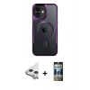MARSİLYAN™- iPhone 11 Kılıf Yadigar Klasik Özel Seri - Siyah 34D Hayalet Izgaralı Cam + Raze Metal Kamera Lens - GS