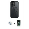 MARSİLYAN™- iPhone 11 Kılıf Yadigar Klasik Özel Seri - Siyah 360 Mat Full Body Arka Koruyucu + Pers Alüminyum Kamera Lens - GI