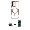 MARSİLYAN™- iPhone 11 Kılıf Yadigar Klasik Özel Seri - Siyah 360 Mat Full Body Arka Koruyucu + Kamera Lens Koruma Cam - SF