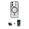 MARSİLYAN™- iPhone 11 Kılıf Yadigar Klasik Özel Seri - Siyah 360 Mat Full Body Arka Koruyucu + Kamera Lens Koruma Cam - SF