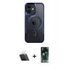 MARSİLYAN™- iPhone 11 Kılıf Yadigar Klasik Özel Seri - Siyah 360 Mat Full Body Arka Koruyucu + Kamera Lens Koruma Cam - SF