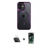 MARSİLYAN™- iPhone 11 Kılıf Yadigar Klasik Özel Seri - Siyah 360 Mat Full Body Arka Koruyucu + Kamera Lens Koruma Cam - SF